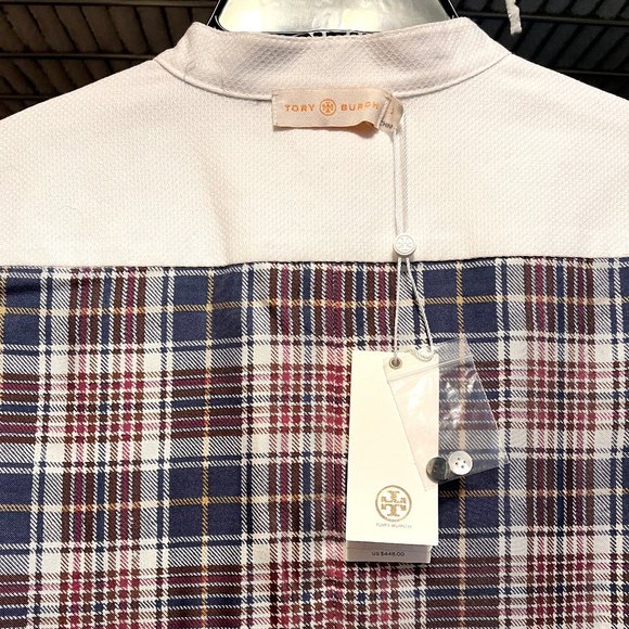 New Cora Milano Tartan Plaid Silk Shirtdress - Picture 11 of 12